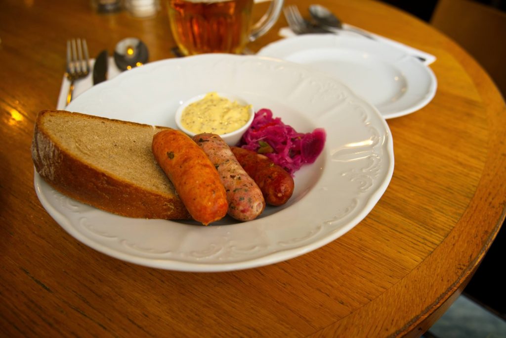 traditional Czech Sausages in Prague