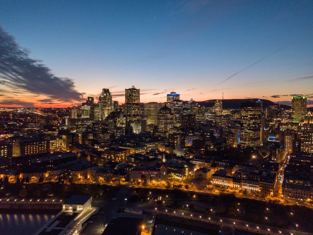 cityscape at sunset