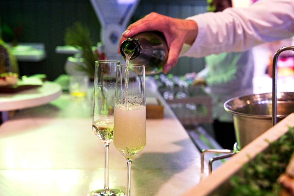 spanish Cava being poured