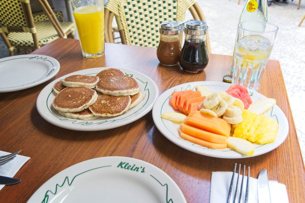 Pancakes And Fruit Platter at Klein's 