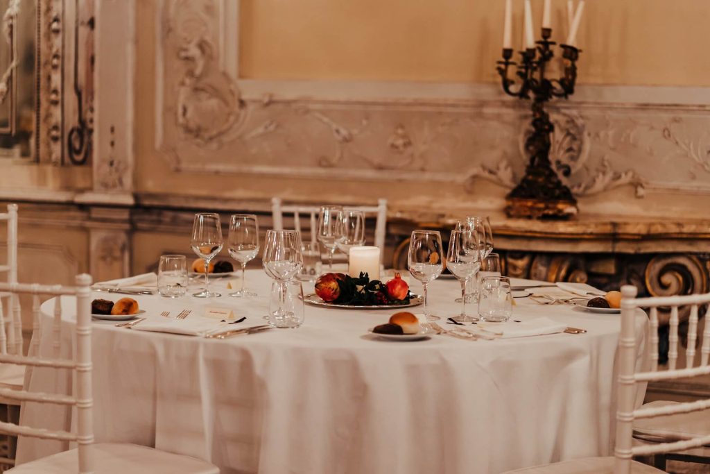 table in fancy restaurant