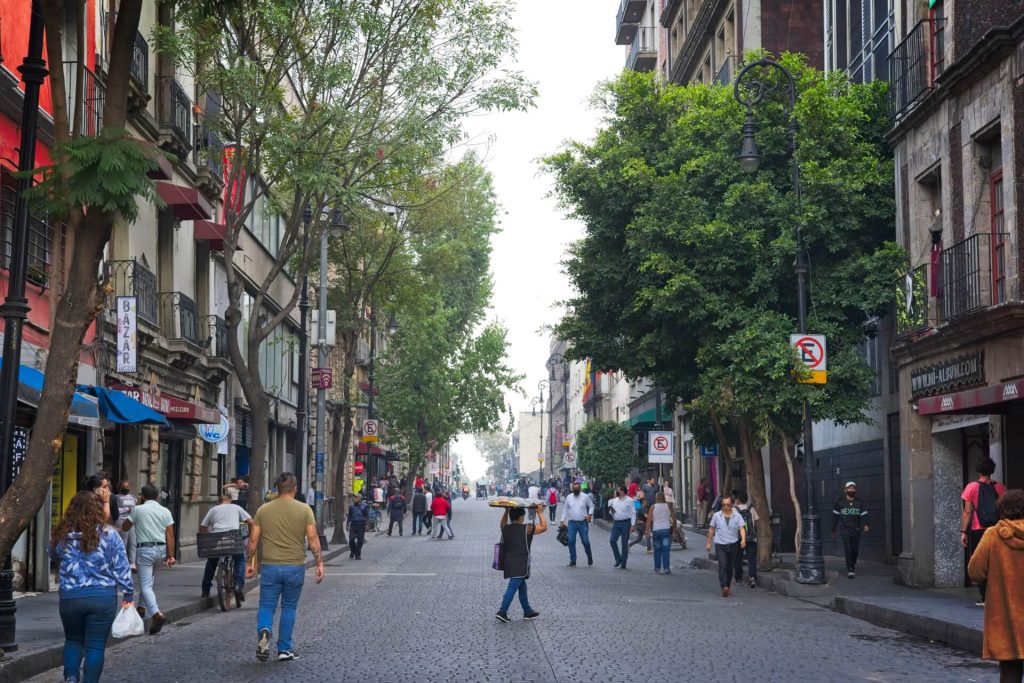 people walking on mexico city street