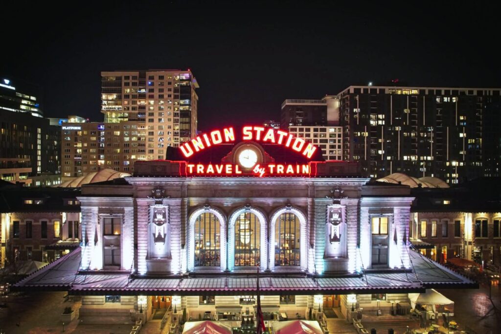 Union Station Downtown Denver At Night
