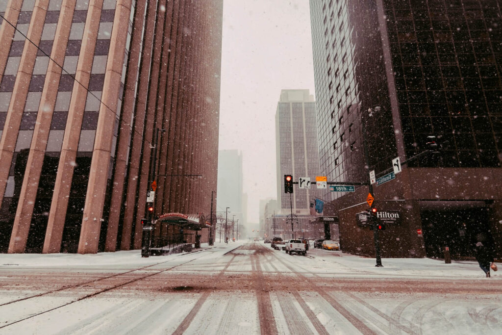 Downtown Denver In the Snow