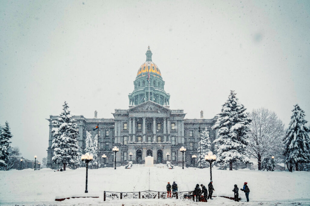 Colorado Capital Building in the the Snow