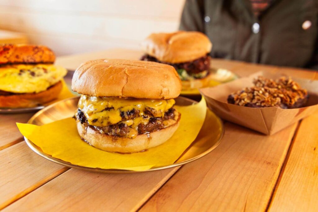 Double smash burger at Bodega. One of the best lunch spots in Denver.