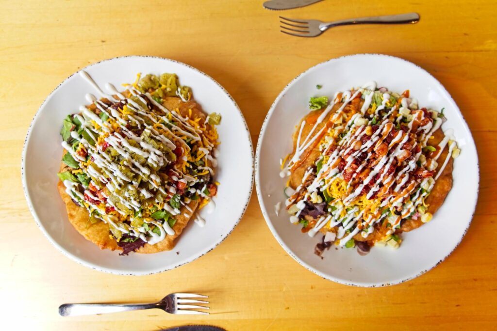 Bison Indian Taco and The Triple D Indian Taco At Tocabe