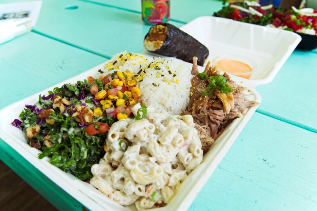 Kalua Pork Mix Plate At Ohana Island Kitchen