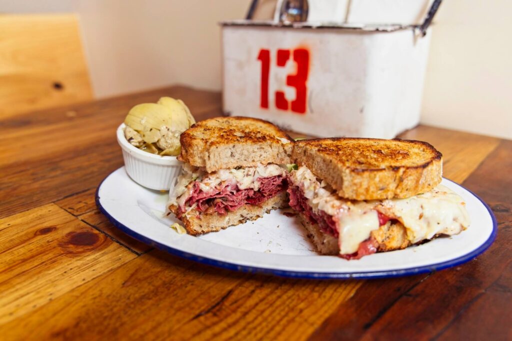 Pastrami Reuben At Leven In Denver, one of the best lunch spots in Denver, Colorado