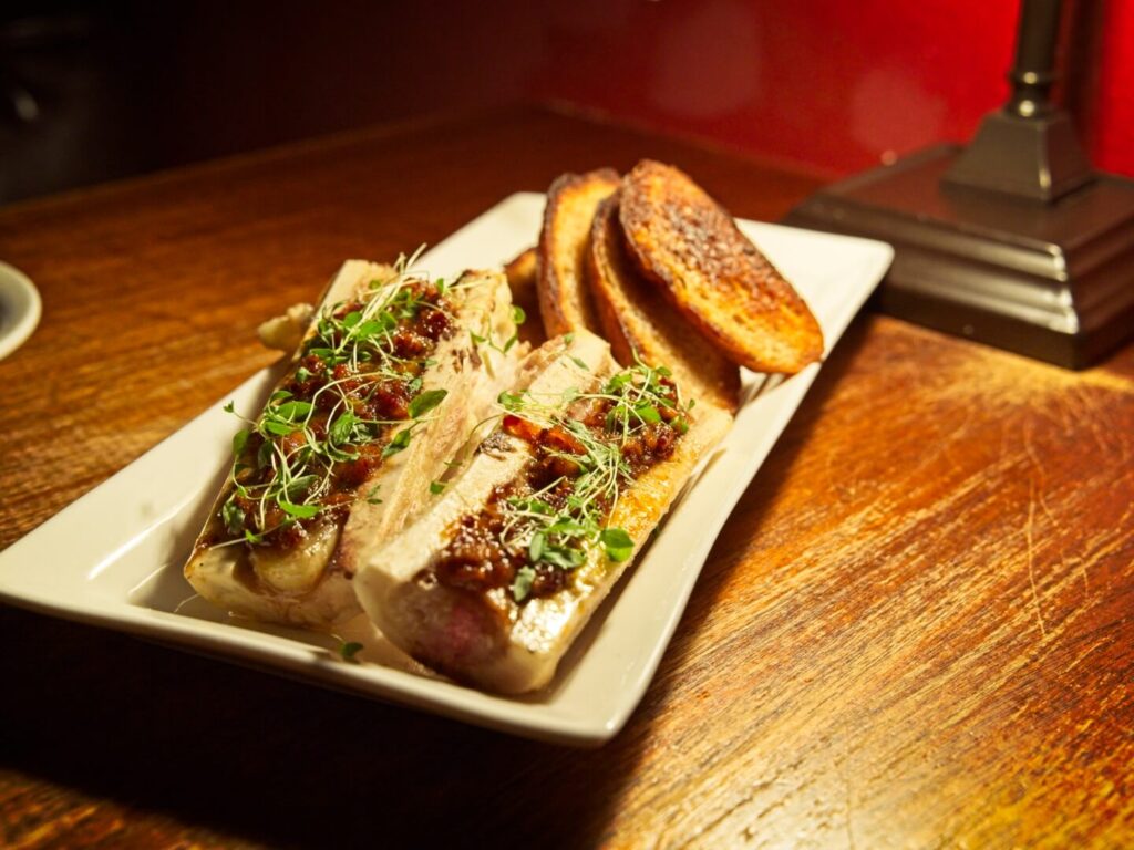 Roasted Bone Marrow With Bacon Jam At Williams and Graham