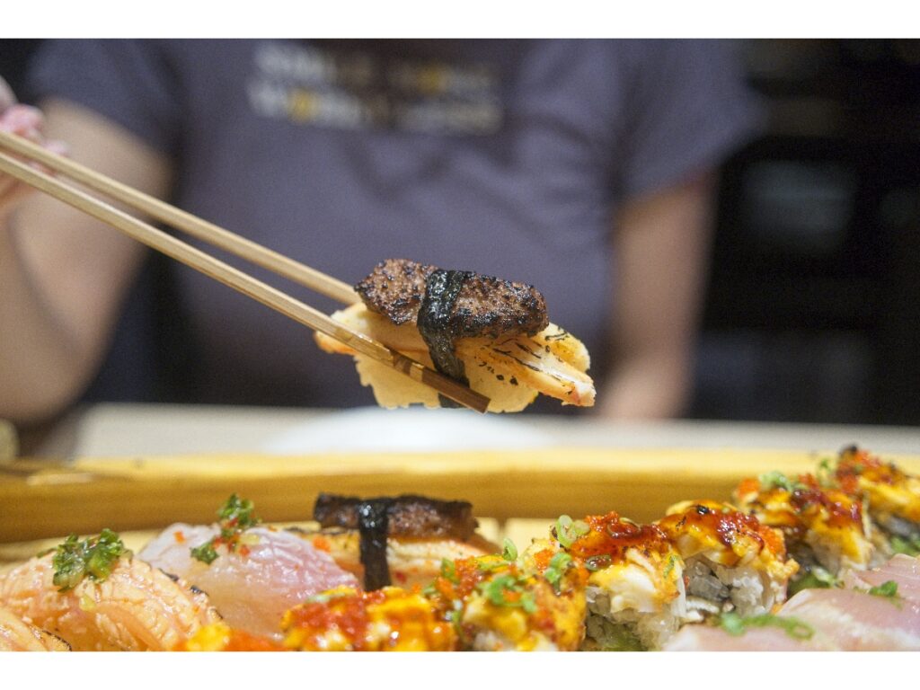 Scallop and Wagyu Sushi at Nozomi